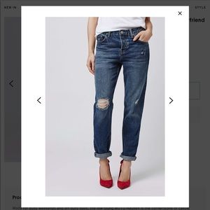 Topshop Moto Vintage Rip Hayden Boyfriend Jeans